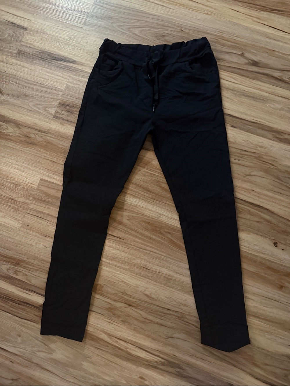 Black Jogger Pants - Casual Drawstring Trousers